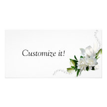 Gardénias de mariage cartes de vœux avec photo
