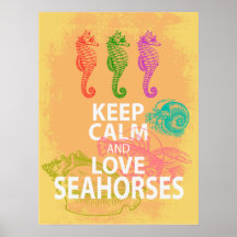 Gardez la copie de cadeau d'affiche d'hippocampes 