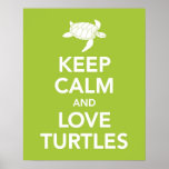 Gardez l'affiche d'impression de tortues de calme 