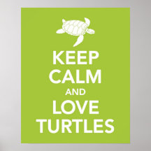 Gardez l'affiche d'impression de tortues de calme 