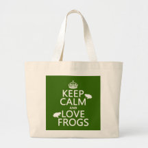Gardez le calme et aimez les grenouilles (toute co sacs en toile