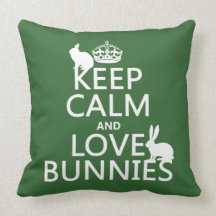 Gardez le calme et aimez les lapins - toutes les c oreillers