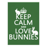 Gardez le calme et aimez les lapins - toutes les c invitations