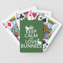 Gardez le calme et aimez les lapins - toutes les c jeux de cartes