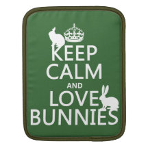 Gardez le calme et aimez les lapins - toutes les c poches iPad