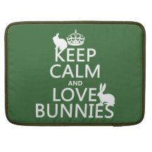 Gardez le calme et aimez les lapins - toutes les c poches pour macbook
