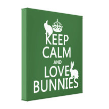 Gardez le calme et aimez les lapins - toutes les c impressions sur toile
