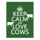 Gardez le calme et aimez les vaches (toutes les co carte postale
