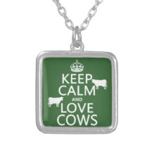 Gardez le calme et aimez les vaches (toutes les co colliers personnalisés