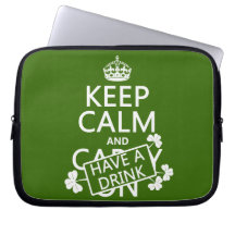 Gardez le calme et ayez une boisson (irlandaise) ( trousses pour ordinateur portable