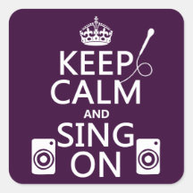 Gardez le calme et chantez sur (le karaoke) autocollants