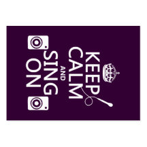Gardez le calme et chantez sur (le karaoke) cartes de visite professionnelles