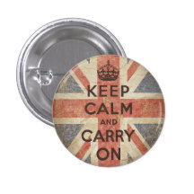 Gardez le calme et continuez avec le drapeau BRITA Badge