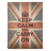 Gardez le calme et continuez avec le drapeau BRITA Carnet À Spirale