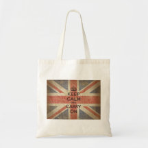 Gardez le calme et continuez avec le drapeau BRITA Sacs En Toile