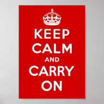Gardez le calme et continuez - le rouge posters