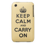 gardez le calme et continuez l'original coques iPhone 3 Case-Mate