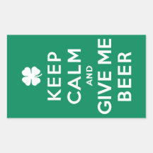 Gardez le calme et donnez-moi la bière stickers en rectangle