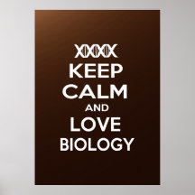 Gardez le calme et la biologie d'amour affiches