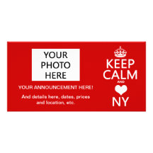 Gardez le calme et le coeur New York (les couleurs Cartes Avec Photo