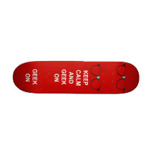 Gardez le calme et le geek dessus skateboard customisable