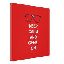 Gardez le calme et le geek dessus toile tendue sur châssis