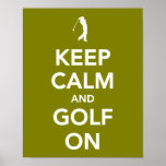 GARDEZ le calme et le golf sur le vert Posters