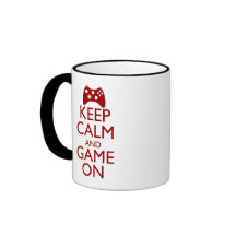 Gardez le calme et le jeu dessus mugs