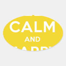 Gardez le calme et mariez dessus stickers ovales