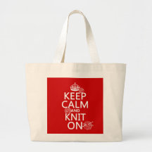 Gardez le calme et tricotez dessus - toutes les co sac en toile