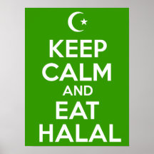 Gardez le calme pour manger la viande halal affiches
