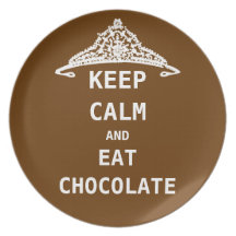 GARDEZ le CALME POUR MANGER le plat de CHOCOLAT Assiette