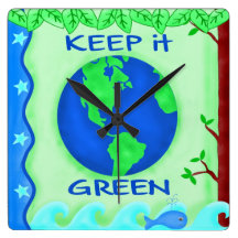 Gardez-le horloge de la terre verte