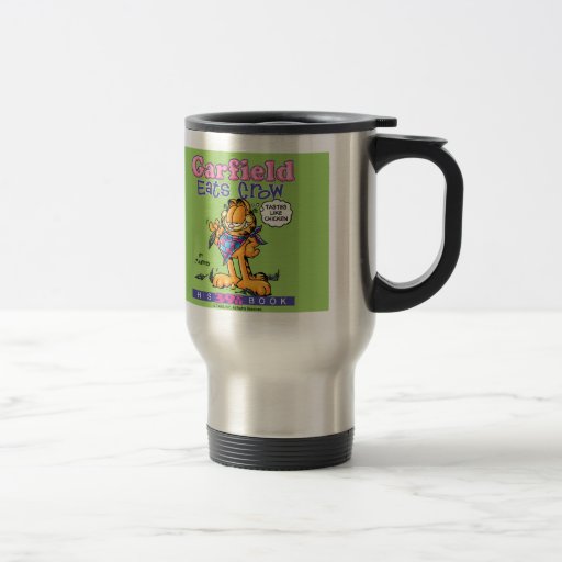 Garfield mange la tasse de voyage de corneille