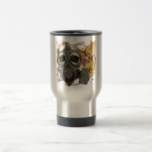 Gasmask de port de crâne tasse à café