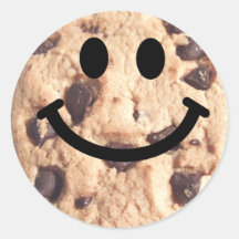 Gâteau aux pépites de chocolat souriant autocollants