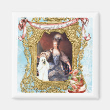 Gâteau blanc du caniche n de la Reine Marie Antoin Aimants Pour Réfrigérateur