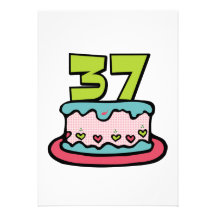 Gâteau d'anniversaire de 37 ans invitation personnalisée