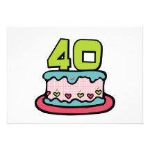 Gâteau d'anniversaire de 40 ans invitations