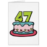 Gâteau d'anniversaire de 47 ans carte de vœux