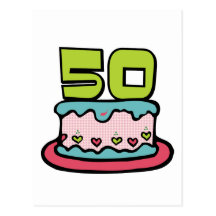 Gâteau d'anniversaire de 50 ans cartes postales