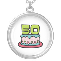 Gâteau d'anniversaire de 50 ans pendentif personnalisé