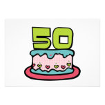 Gâteau d'anniversaire de 50 ans cartons d'invitation