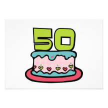 Gâteau d'anniversaire de 50 ans cartons d'invitation