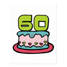 Gâteau d'anniversaire de 60 ans carte postale