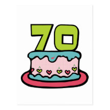 Gâteau d'anniversaire de 70 ans cartes postales