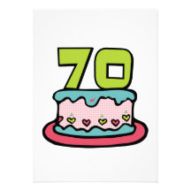 Gâteau d'anniversaire de 70 ans invitations