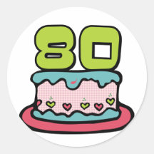 Gâteau d'anniversaire de 80 ans adhésif
