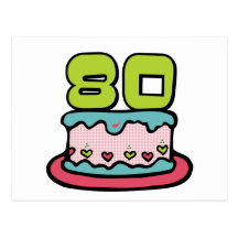 Gâteau d'anniversaire de 80 ans carte postale