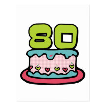 Gâteau d'anniversaire de 80 ans cartes postales